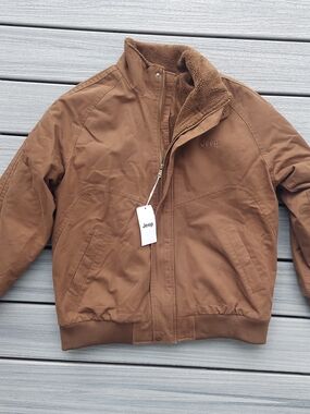 Jeep Men's Brown Insulated Jacket Canvas Work Xl Xxl Tan NWT
